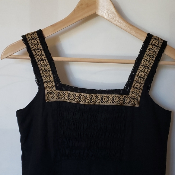 Tristan and Iseut/ 100%Linen Black Dress - Picture 2 of 7